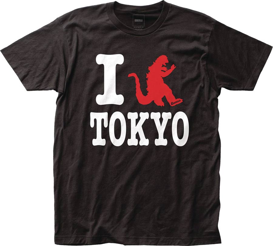 Godzilla I Godzilla Tokyo Fitted Black T-Shirt Large