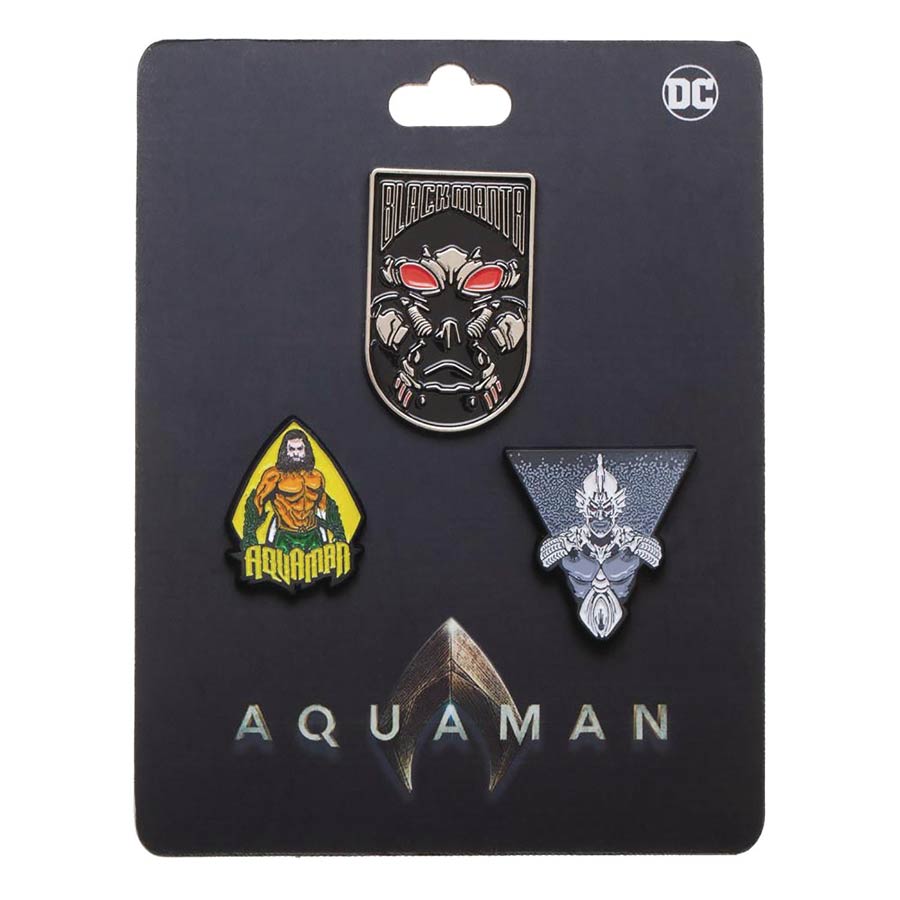 Aquaman Movie 3-Piece Lapel Pin Set