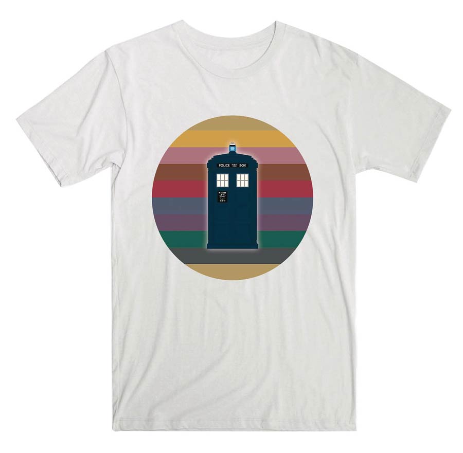 Doctor Who 13th Doctor TARDIS Rainbow Circle Womens T-Shirt Large