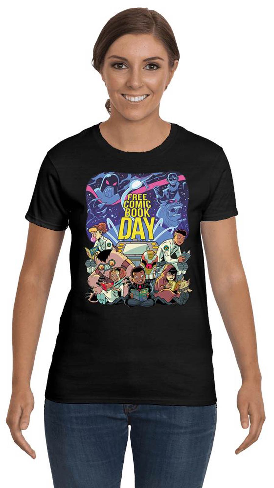 FCBD 2019 Commemorative Artist Derek Charm Black Womens T-Shirt Large