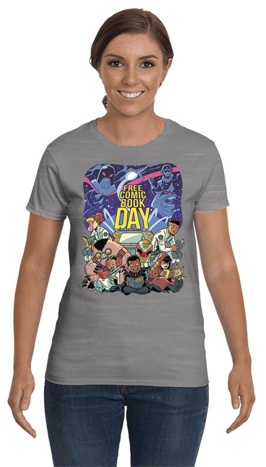 FCBD 2019 Commemorative Artist Derek Charm Heather Gray Womens T-Shirt Large