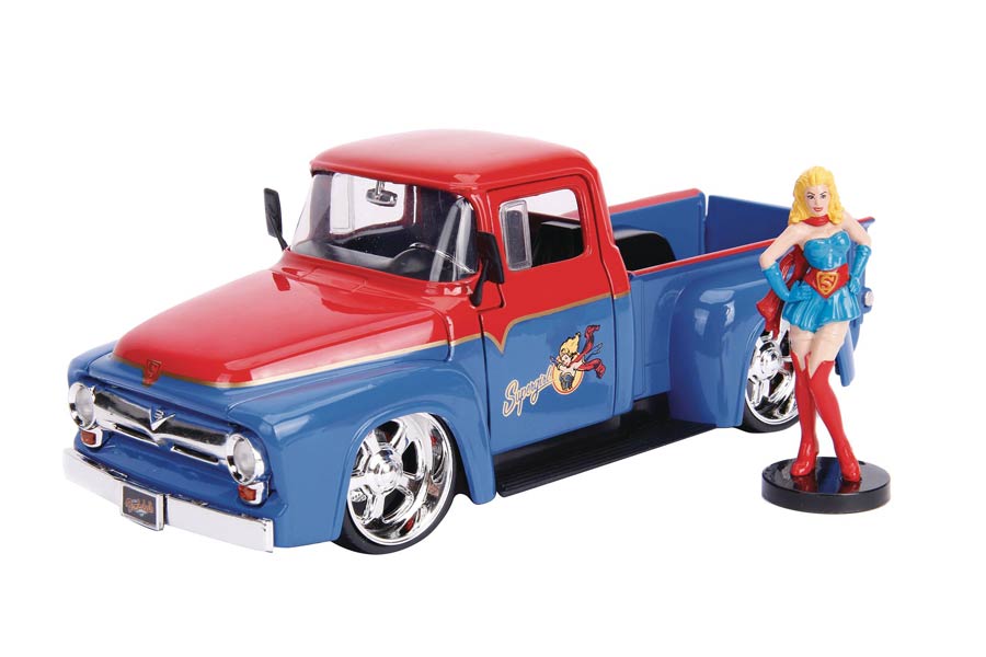 DC Bombshells 1/24 Scale Die-Cast Vehicle - 1956 Ford F-100 With Supergirl