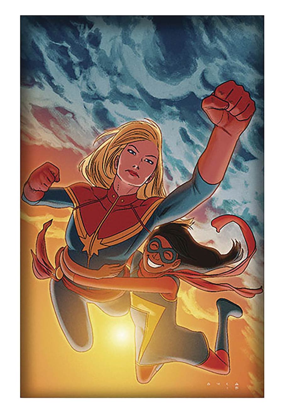 Captain Marvel 11x17 Framed Print - Captain Marvel & Ms Marvel