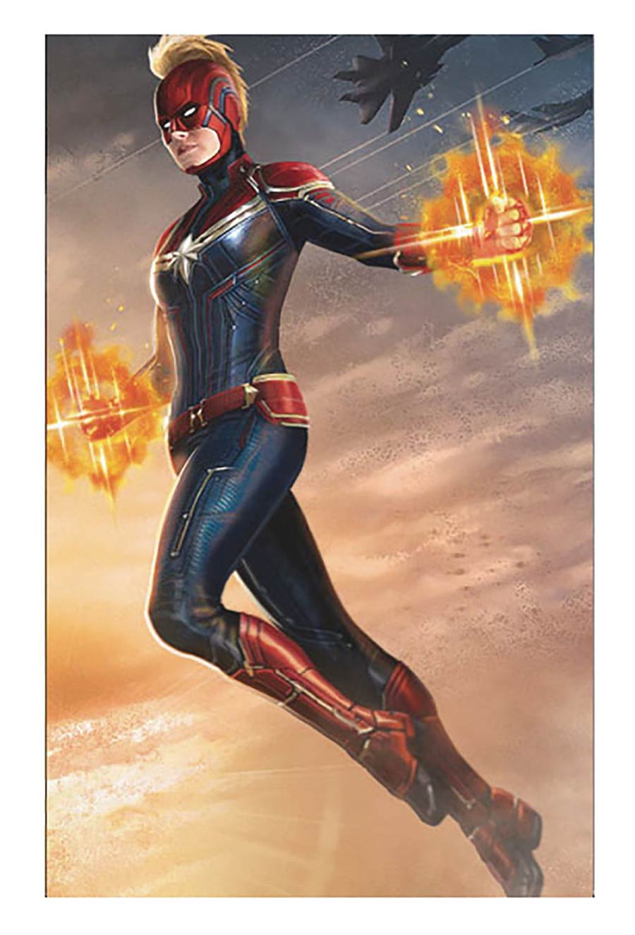 Captain Marvel 11x17 Framed Print - Battle Image