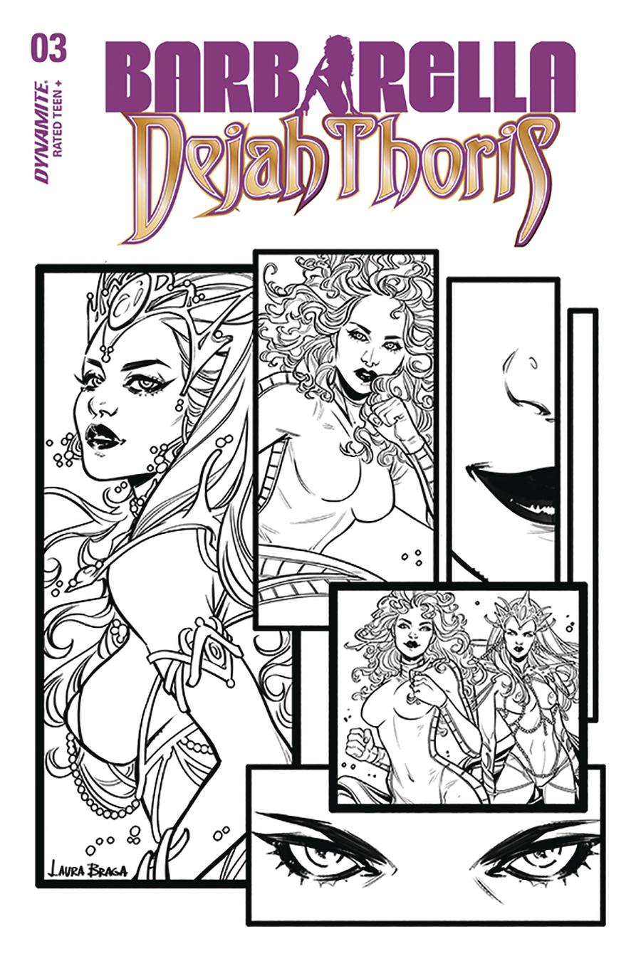 Barbarella Dejah Thoris #3 Cover H Incentive Laura Braga Black & White Cover