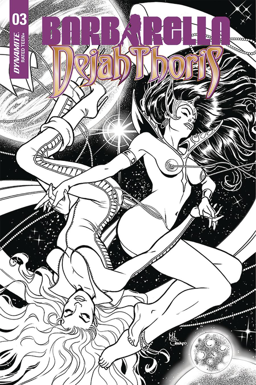 Barbarella Dejah Thoris #3 Cover J Incentive Maria Sanapo Seduction Black & White Cover