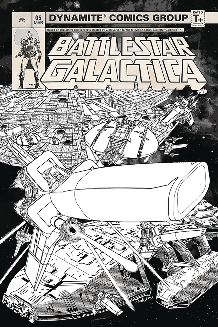 Battlestar Galactica Classic #5 Cover D Incentive Daniel HDR Black & White Cover