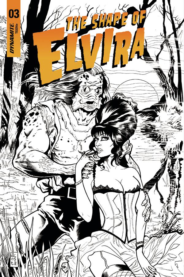 Elvira Shape Of Elvira #3 Cover G Incentive Dave Acosta Black & White Cover