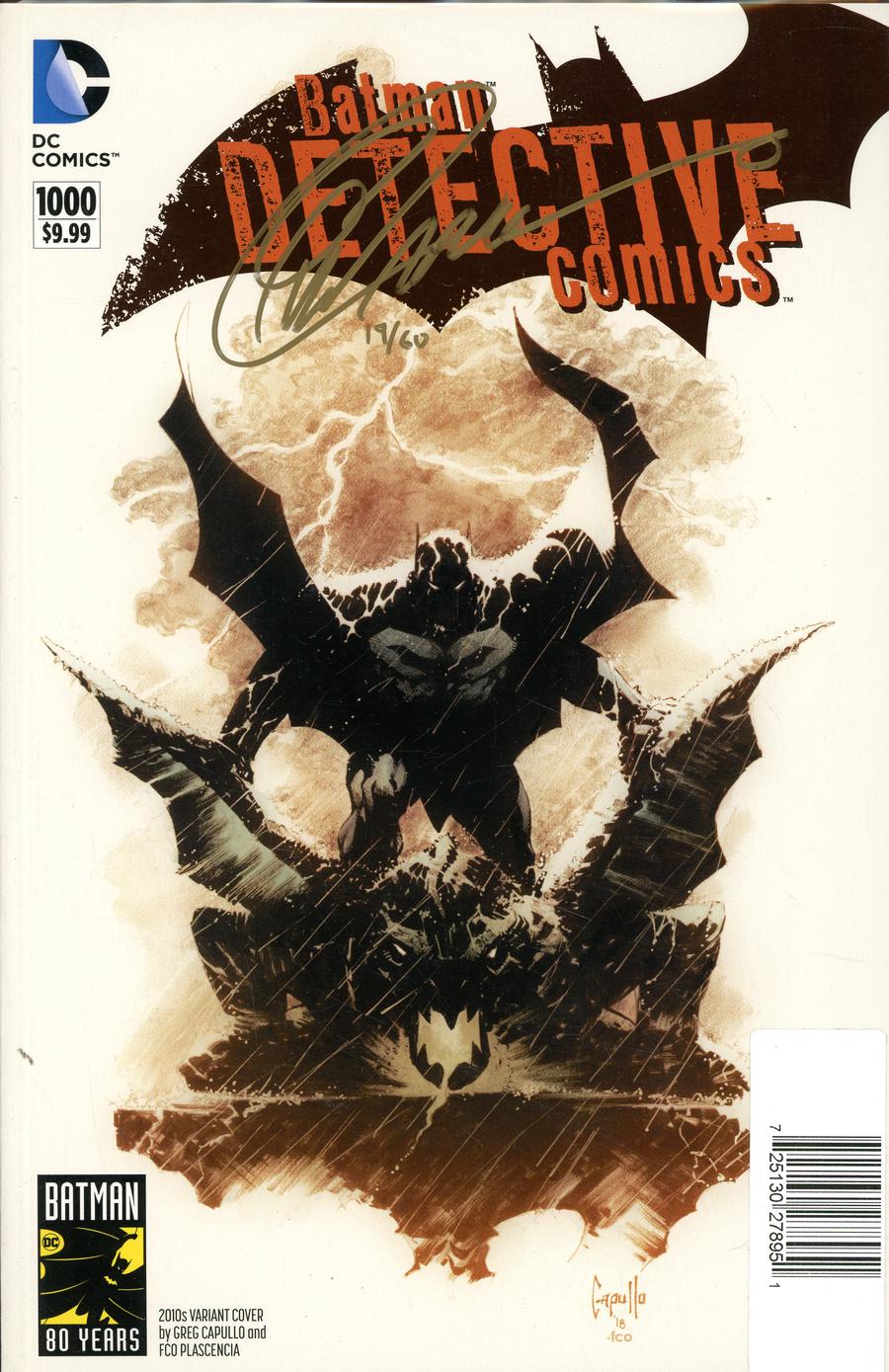 Detective Comics Vol 2 #1000 Cover Y DF Greg Capullo 2010s Variant Cover Gold Signature Series Signed By Greg Capullo