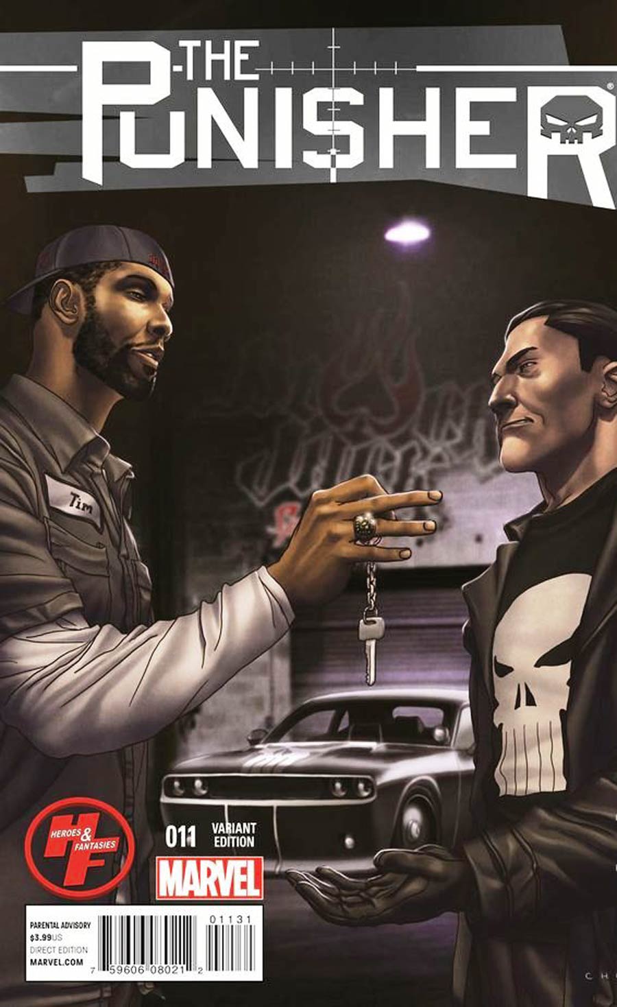 Punisher Vol 9 #11 Cover C Heroes And Fantasies Tim Duncan And Tims Punisher Car Variant Mike Choi Cover