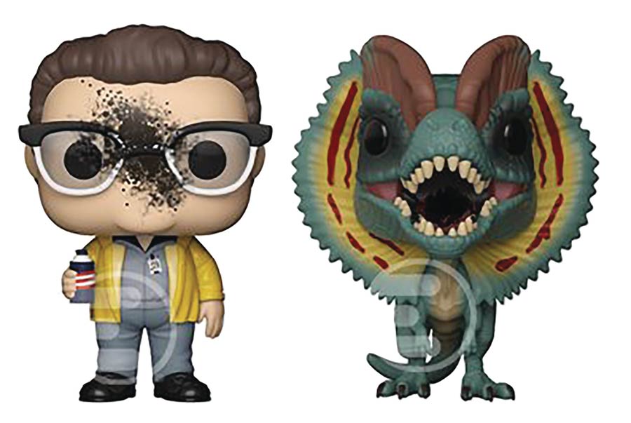 POP Jurassic Park Dennis Nedry & Dilophosaurus 2-Pack Vinyl Figure