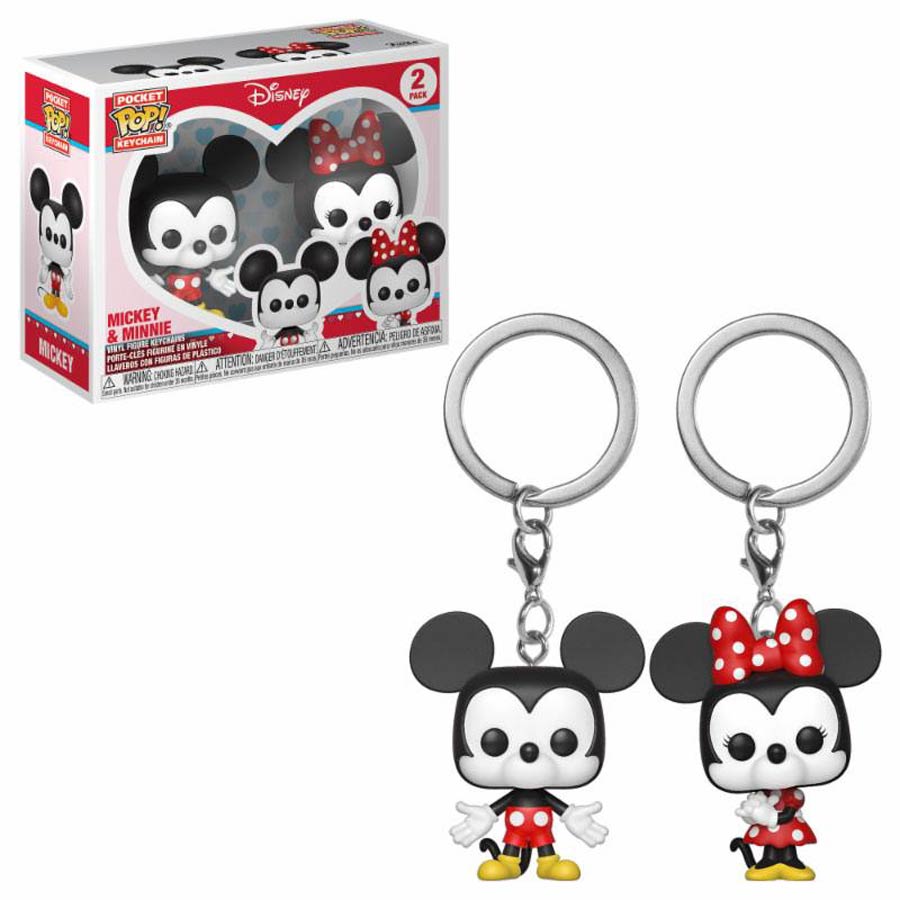 POP Disney Mickey And Minnie 2-Pack Vinyl Pocket Keychain