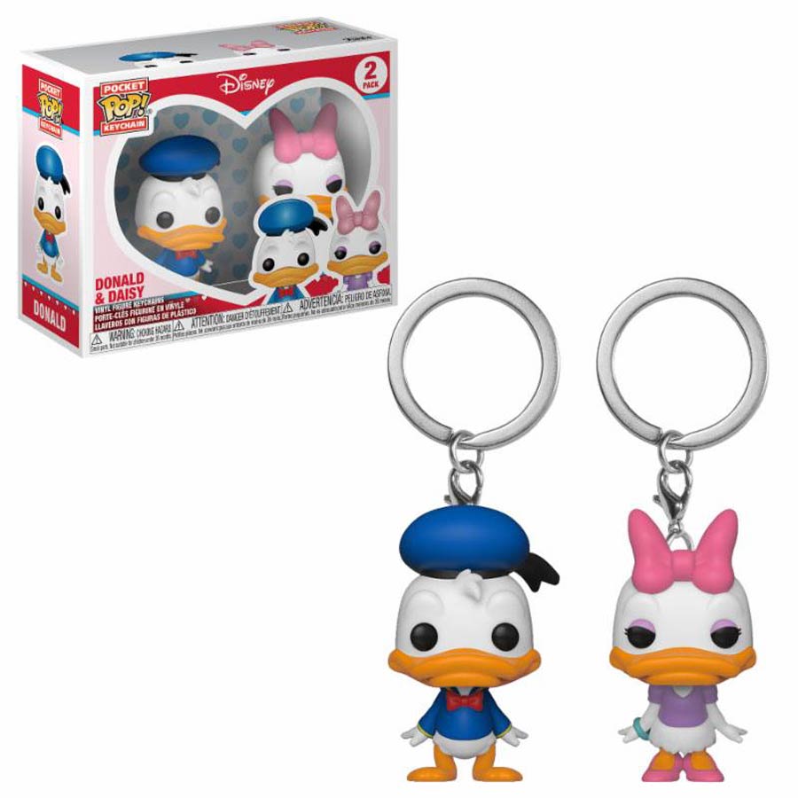 POP Disney Donald And Daisy 2-Pack Vinyl Pocket Keychain