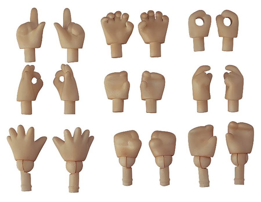 Nendoroid Doll Hand Parts 18-Piece Set - Cinnamon Color