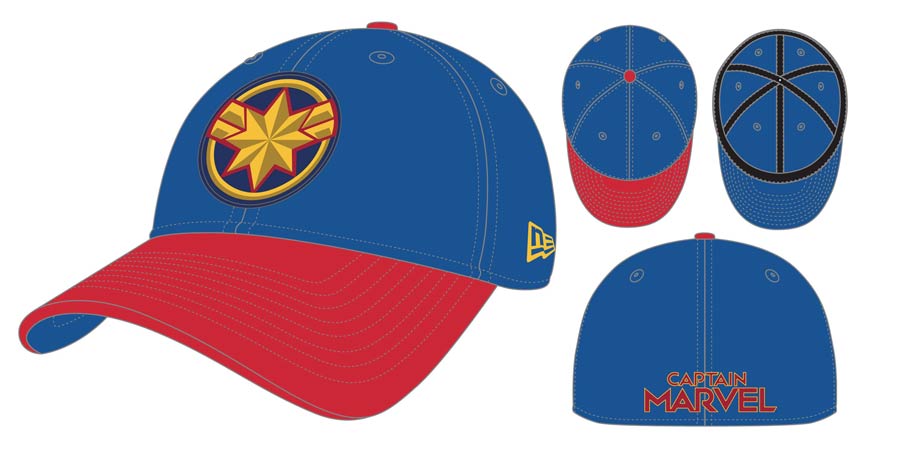 Captain Marvel Movie Royal & Red Neo 3930 Previews Exclusive Flexfit Cap