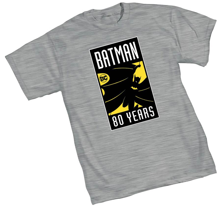 Batman 80th Anniversary Logo T-Shirt Large