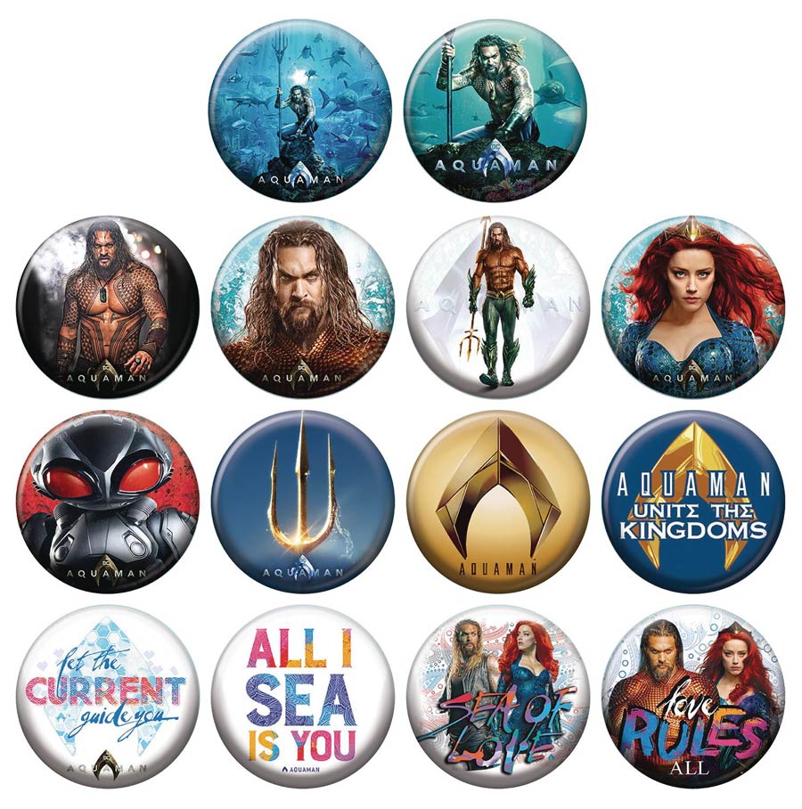 Aquaman Movie Button 144-Piece Assortment Case