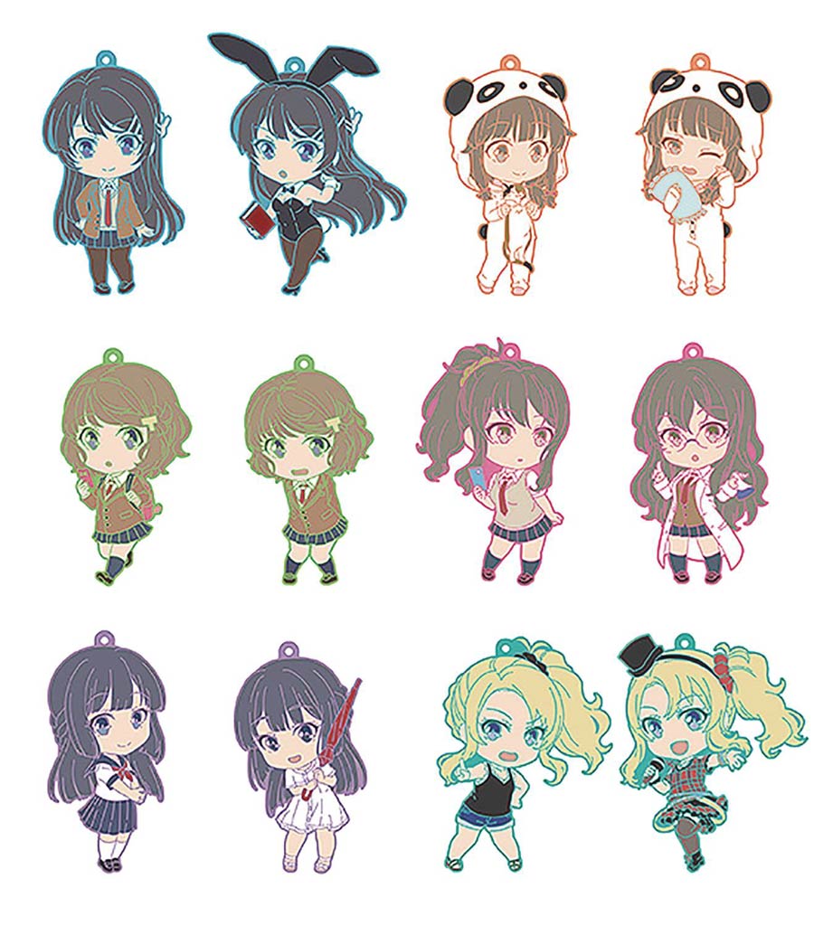 Rascal Does Not Dream Of Bunny Girl Senpai Nendoroid Plus Keychain Blind Mystery Box 12-Piece Display