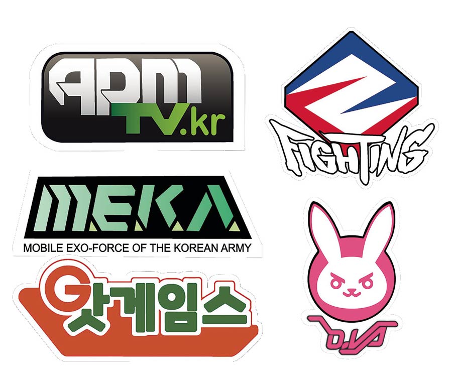 Overwatch D.Va Sponsor Logos Previews Exclusive 5-Piece Vinyl Decal Set