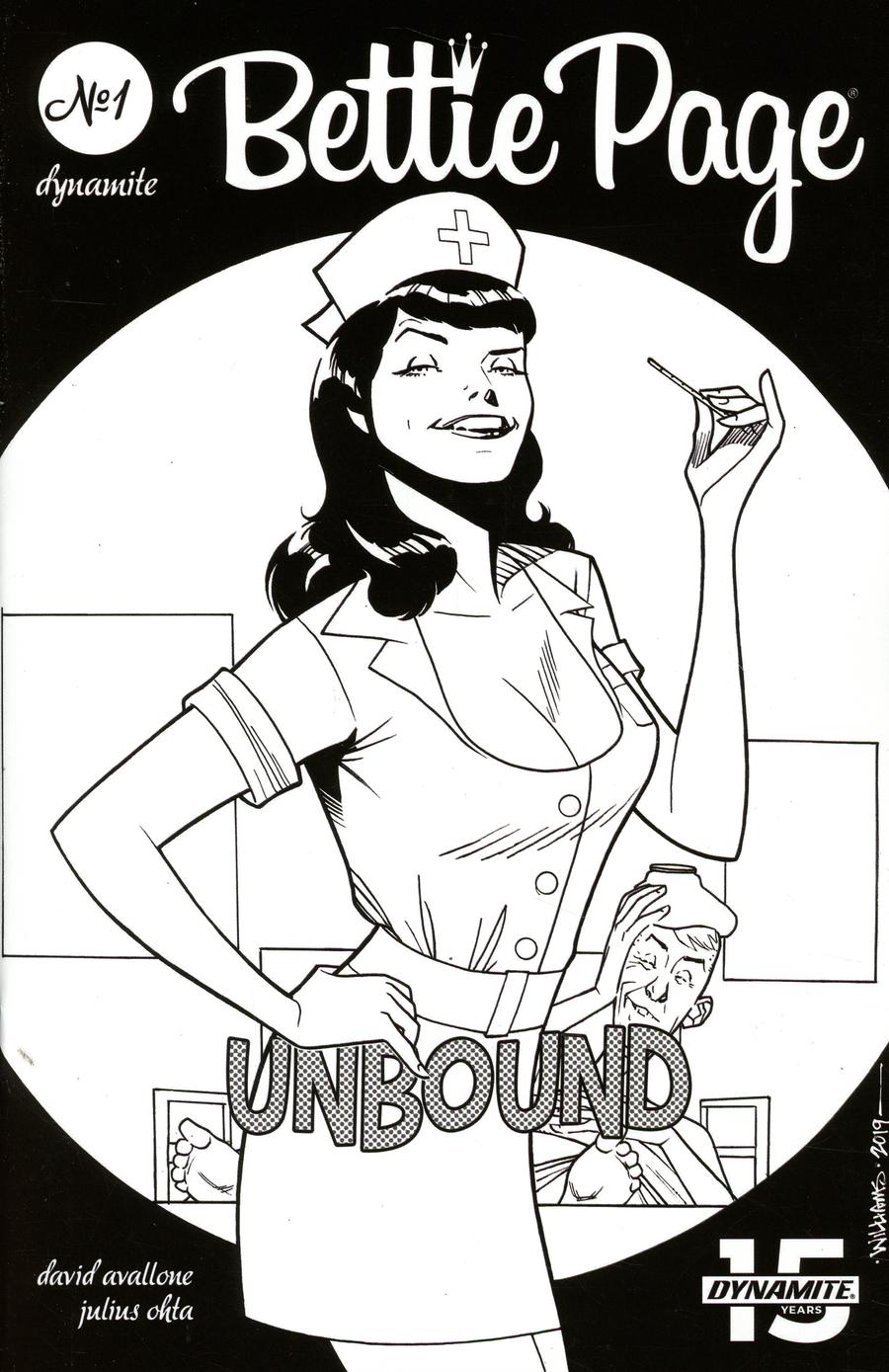 Bettie Page Unbound #1 Cover J Incentive David Williams Black & White Cover