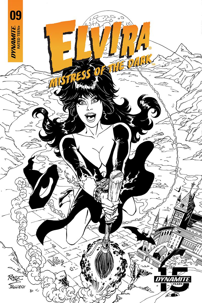 Elvira Mistress Of The Dark Vol 2 #9 Cover I Incentive John Royle Black & White Cover