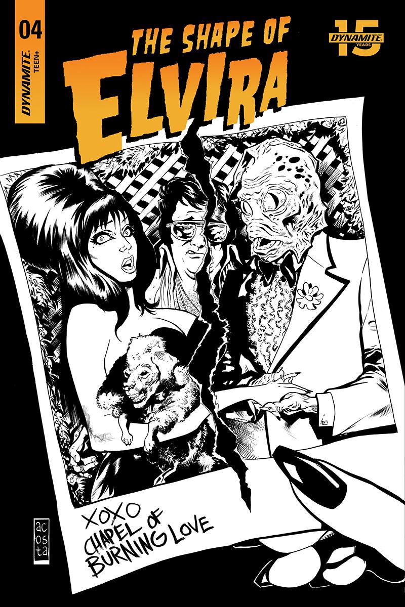 Elvira Shape Of Elvira #4 Cover I Incentive Dave Acosta Black & White Cover