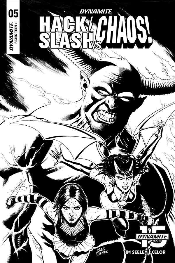 Hack Slash vs Chaos #5 Cover D Incentive Craig Cermak Black & White Cover