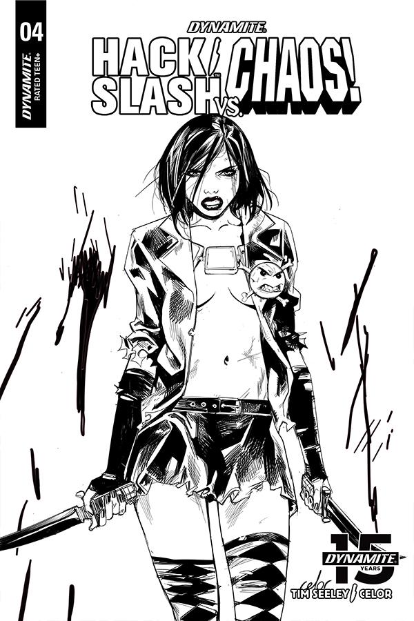 Hack Slash vs Chaos #5 Cover E Incentive Celor Black & White Cover