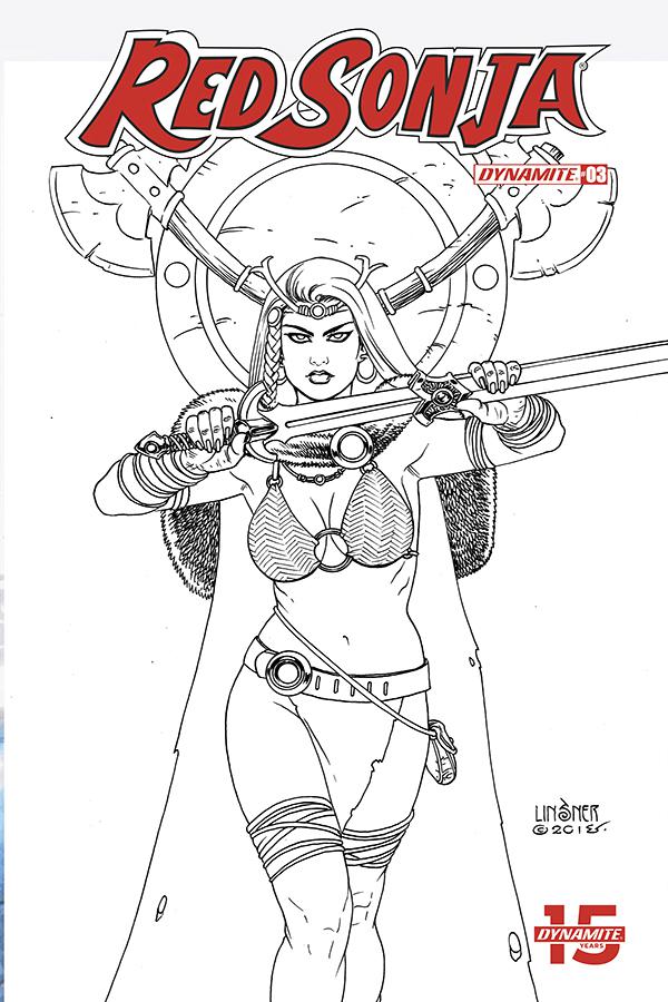 Red Sonja Vol 8 #3 Cover H Incentive Joseph Michael Linsner Black & White Cover