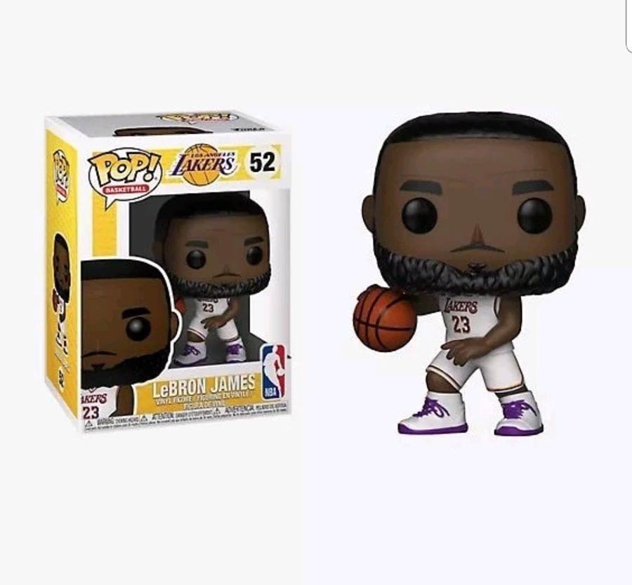 POP NBA Basketball 52 Lakers LeBron James White Uniform Vinyl Figure