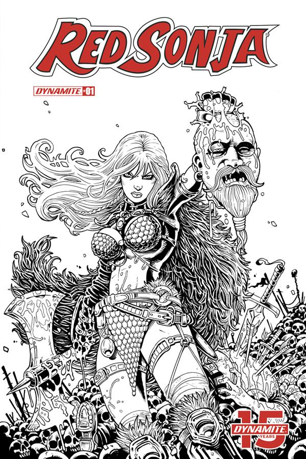 Red Sonja Vol 8 #1 Cover J Incentive Ken Haeser Black & White Variant Cover