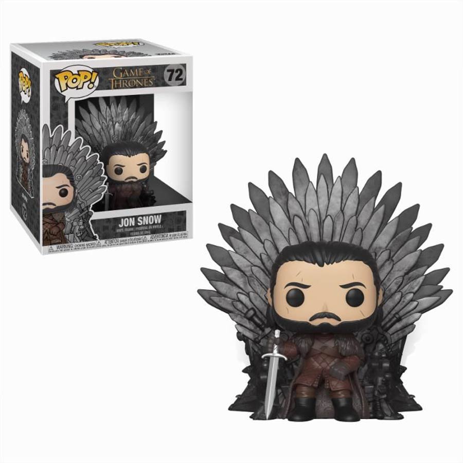 POP Television Game Of Thrones 72 Jon Snow Sitting On Iron Throne Deluxe Vinyl Figure