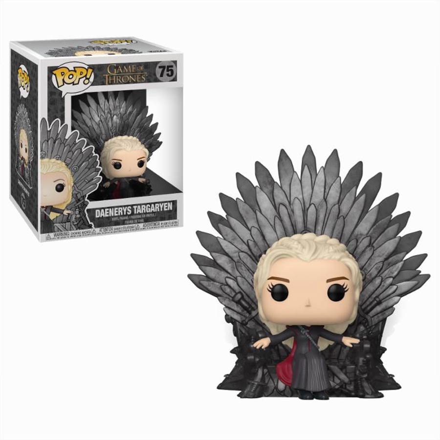 POP Television Game Of Thrones 75 Daenerys Targaryen Sitting On Iron Throne Deluxe Vinyl Figure