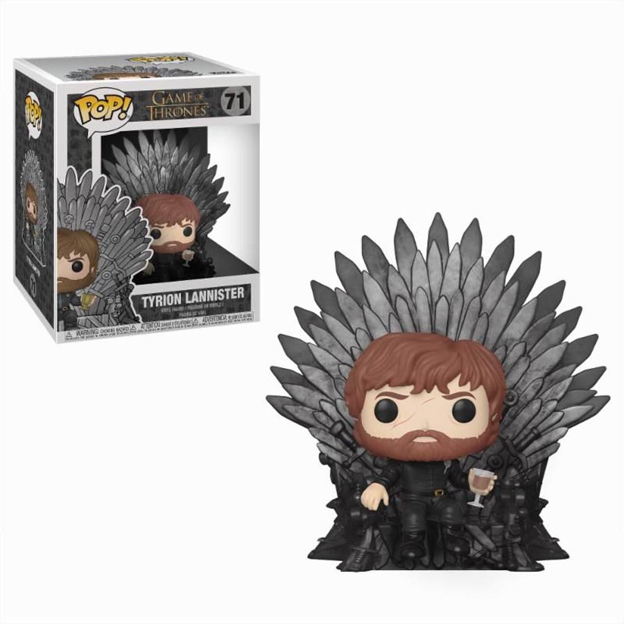 POP Television Game Of Thrones 71 Tyrion Lannister Sitting On Iron Throne Deluxe Vinyl Figure