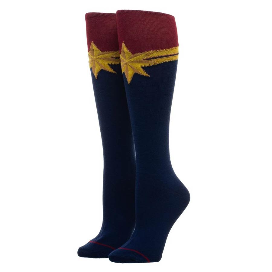 Captain Marvel Movie Suit Up Knee High Socks