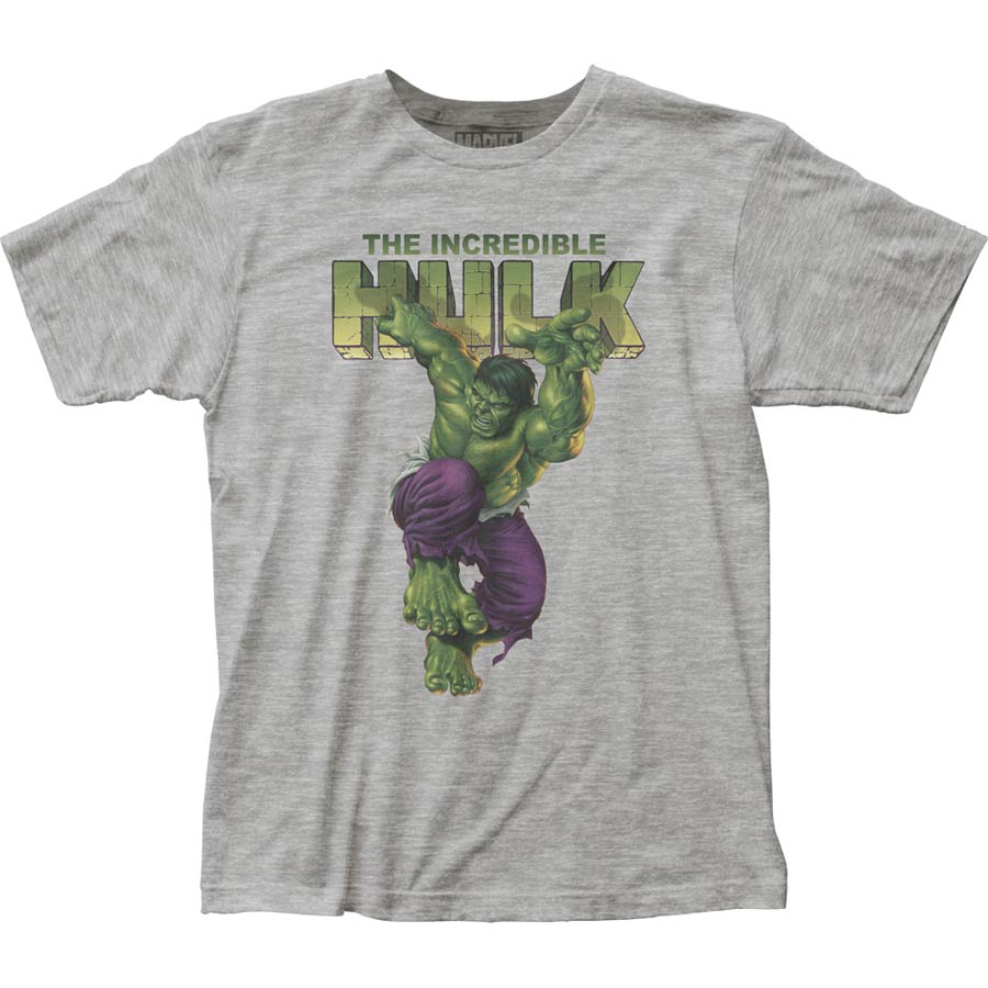 Incredible Hulk Fitted Heather Grey T-Shirt Large