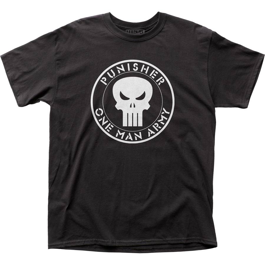 Punisher One Man Army Mens Black T-Shirt Large
