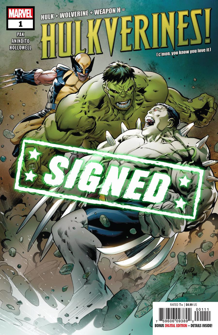 Hulkverines #1 Cover F Regular Greg Land & Frank DArmata Cover Signed By Greg Pak