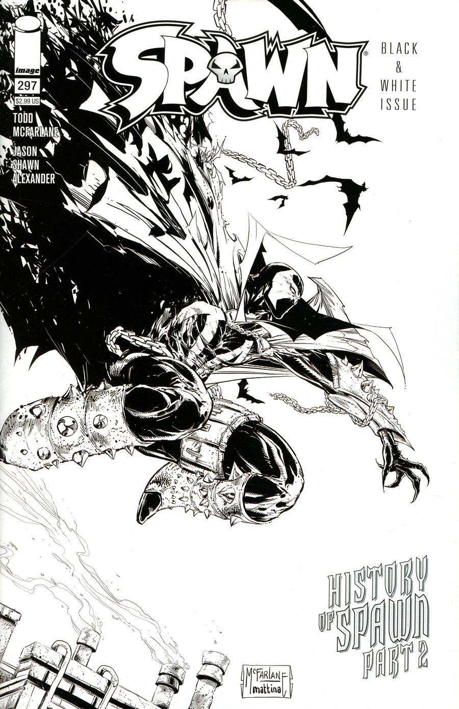 Spawn #297 Cover C Variant Francesco Mattina & Todd McFarlane Black & White Edition