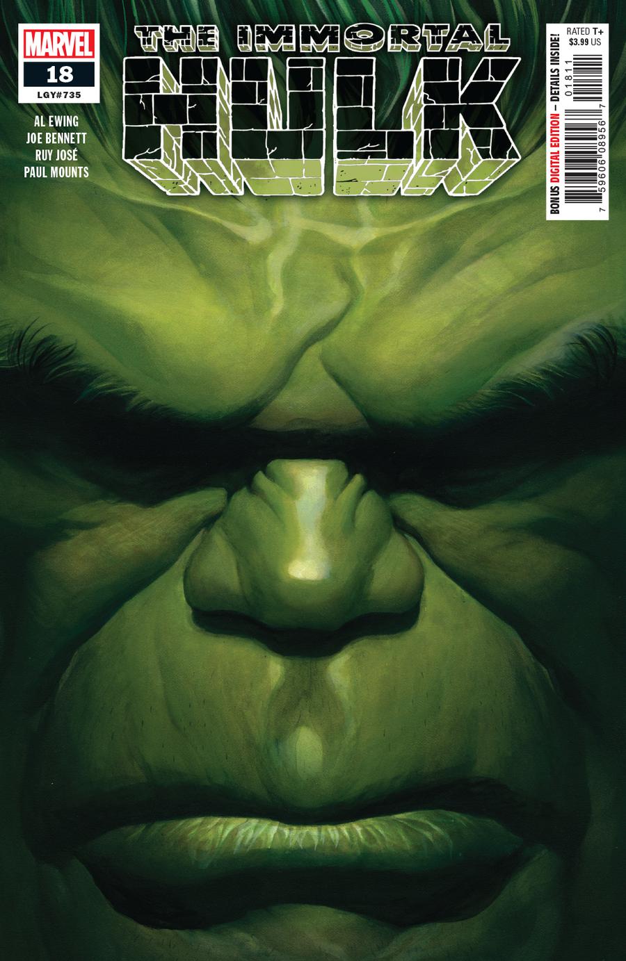 Immortal Hulk #18 Cover A 1st Ptg Regular Alex Ross Cover