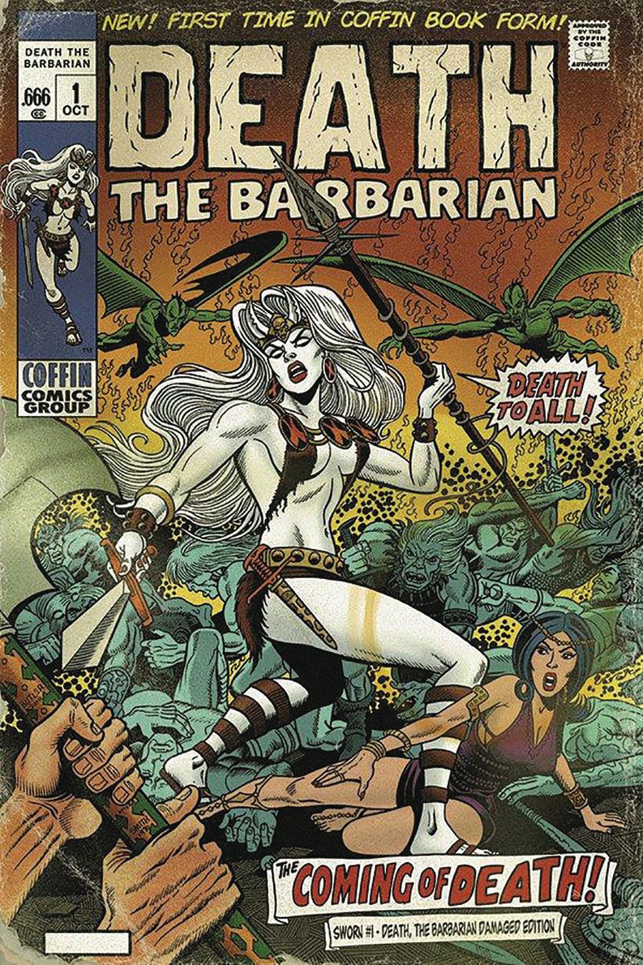 Lady Death Sworn #1 Damaged Edition Cover A Regular Death The Barbarian Cover