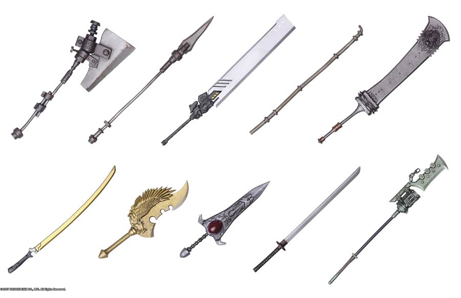Nier Automata Bring Arts Trading Weapon Collection Blind Mystery Box 10-Piece Display