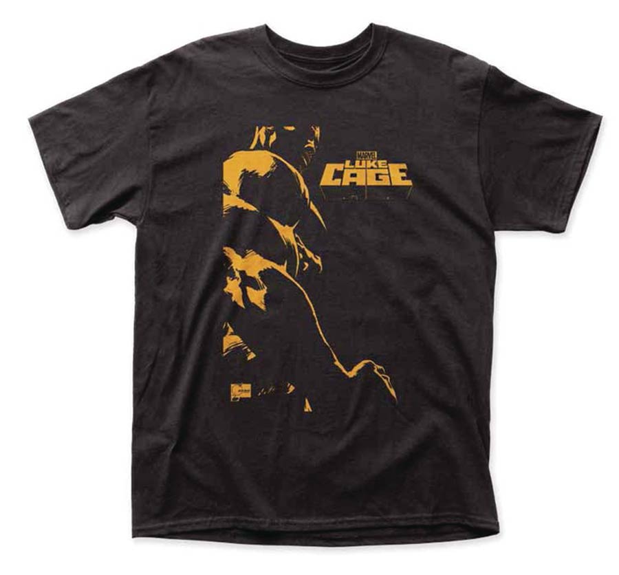 Marvel Luke Cage Yellow Logo T-Shirt Large