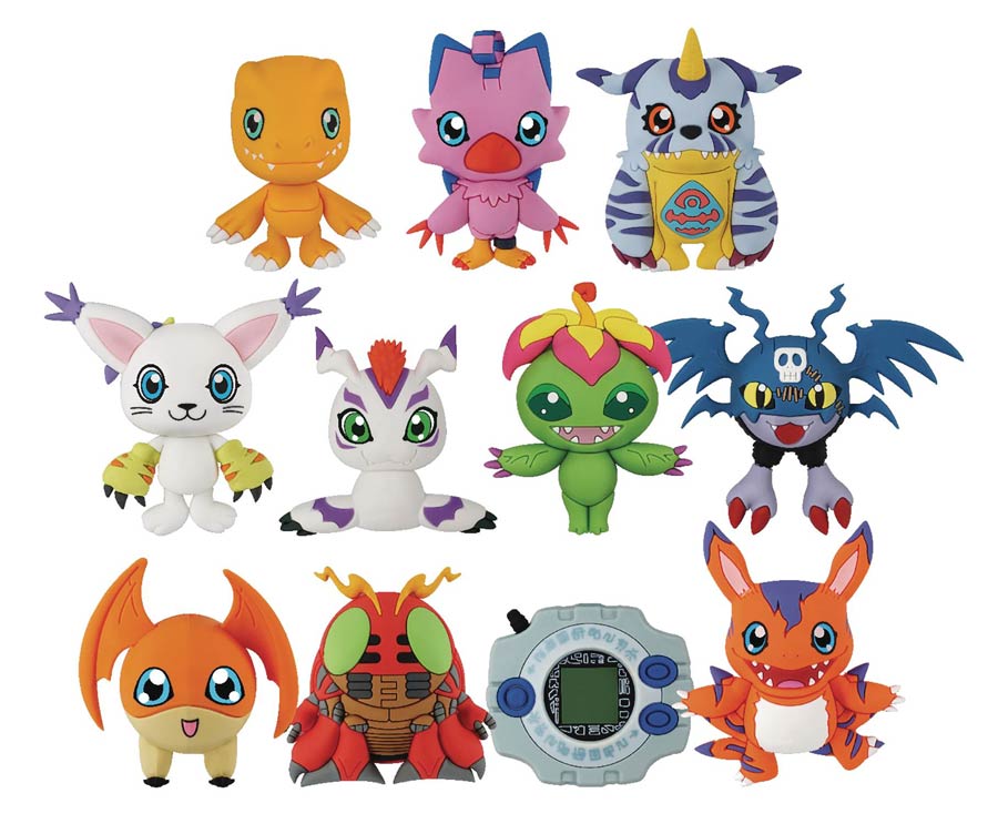 Digimon 3D Figural Keyring Blind Mystery Box 24-Piece Display