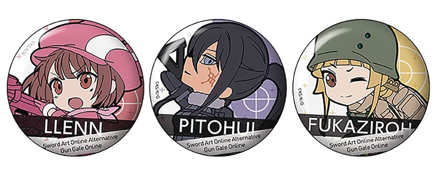 Sword Art Online Alternative Gun Gale Online 3-Piece Badge Set