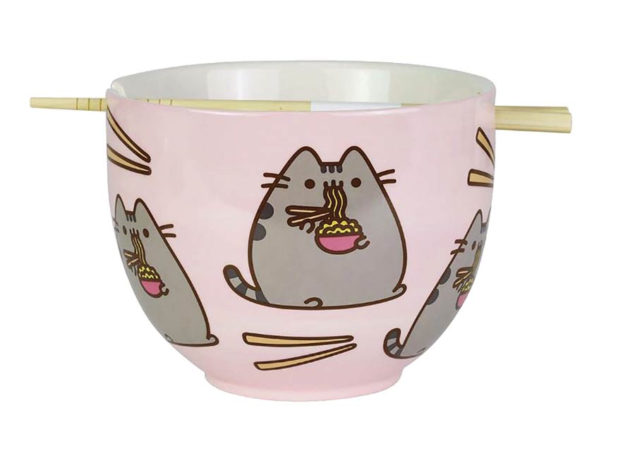 Our Name Is Mud Pusheen Ramen Bowl With Chopsticks
