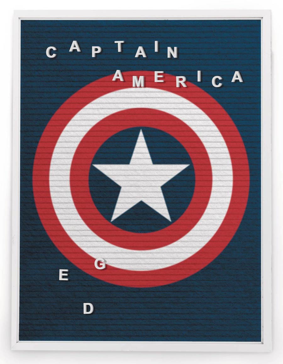 Marvel 13x17.5-Inch Felt Letterboard Wall Art - Captain America