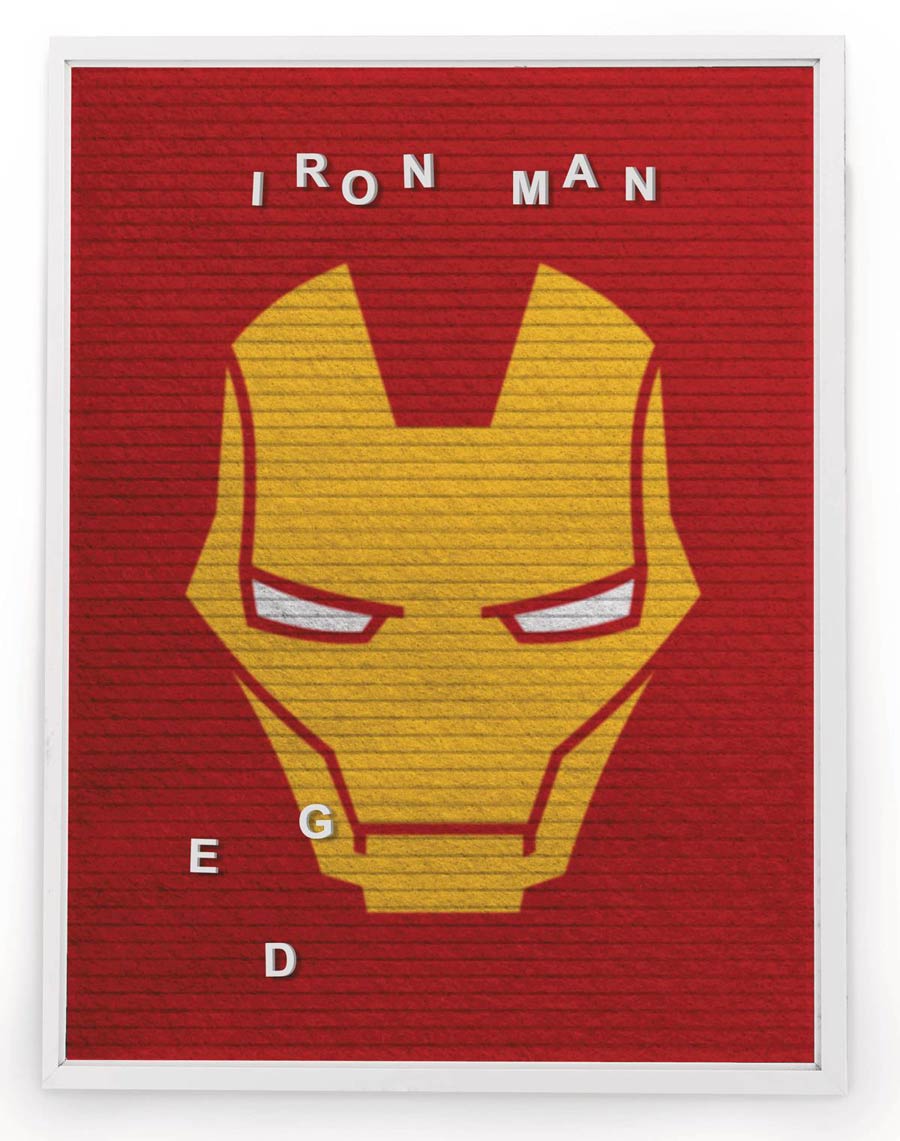 Marvel 13x17.5-Inch Felt Letterboard Wall Art - Iron Man
