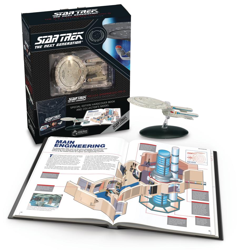 Star Trek The Next Generation USS Enterprise NCC 1701-D Illustrated Handbook HC With Miniature