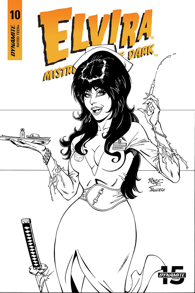 Elvira Mistress Of The Dark Vol 2 #10 Cover I Incentive John Royle Black & White Cover